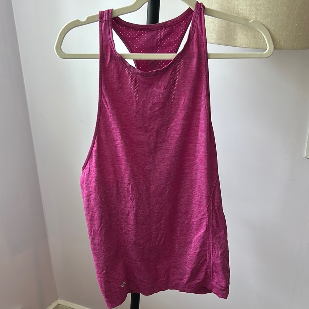 Athleta Pink Tank Top Racerback Moisture-Wicking